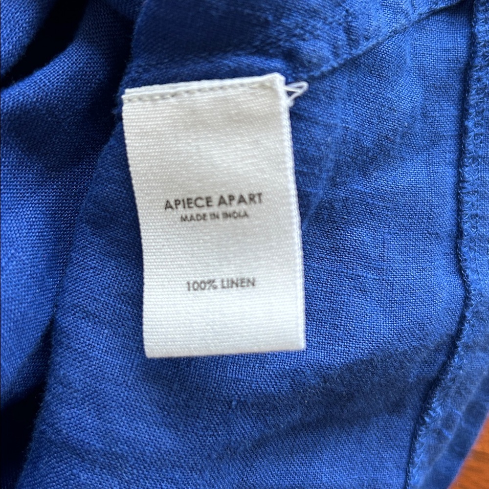 APIECE APART-  Delle tee- royal blue linen top - Picture 11 of 11